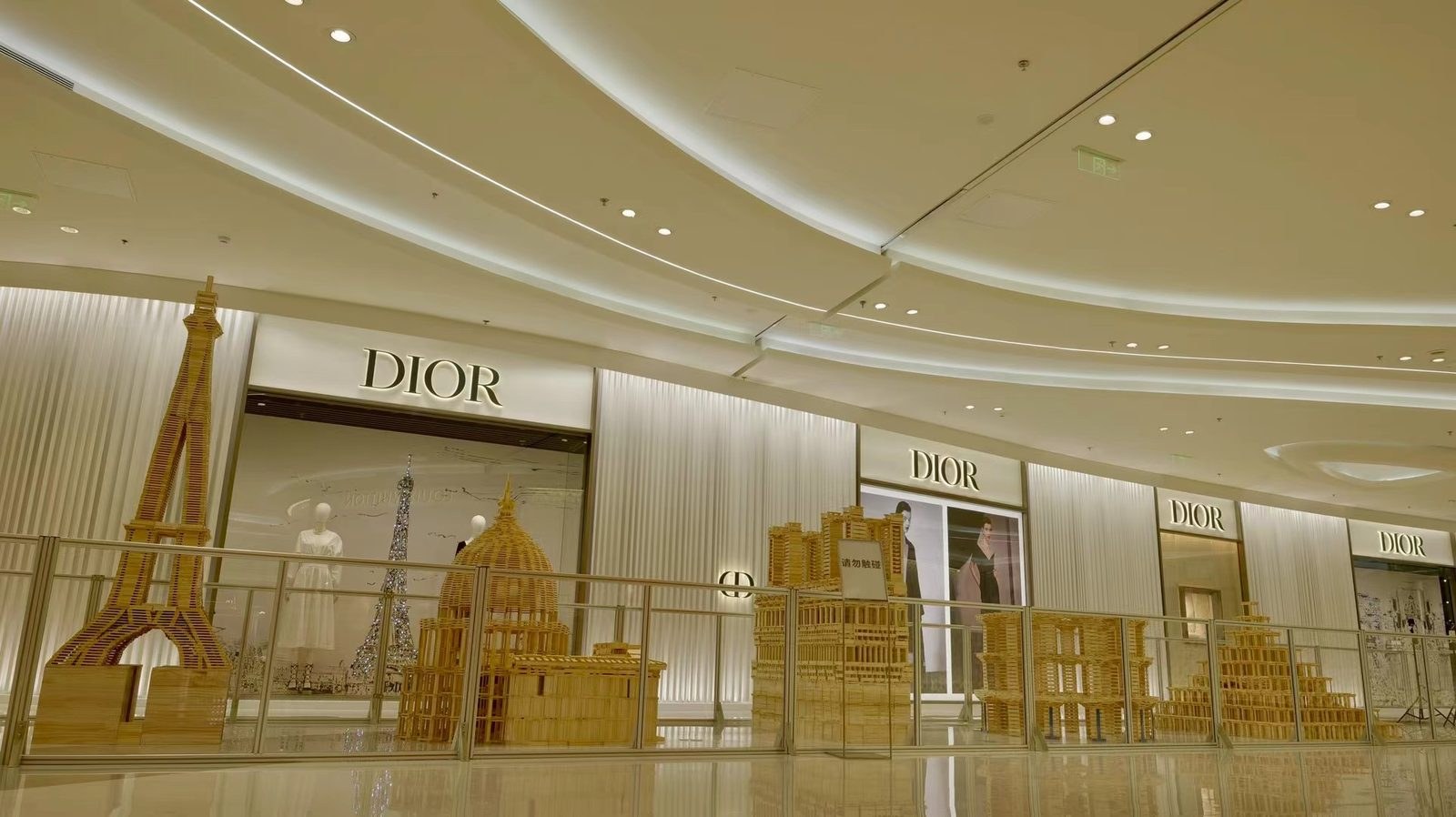 Paris landmarks rebuilt in blocks, in a live shopping mall